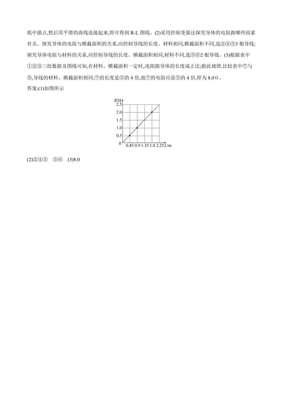 物理：九年级全册 15.1 电阻课时作业 （沪科版）_第5页