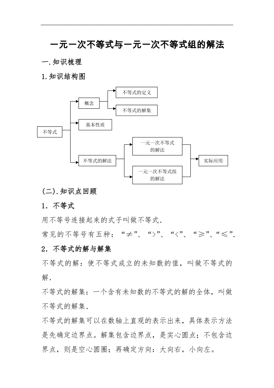 一元一次不等式与一元一次不等式组的解法_第1页