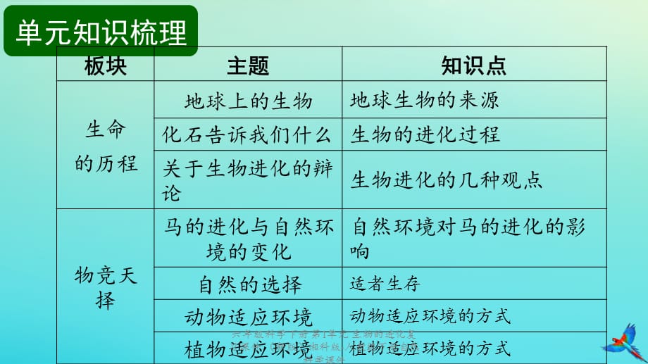 【最新】六年级科学下册 第1单元 生物的进化复习课件 （新版）湘科版-人教级下册自然科学课件_第2页