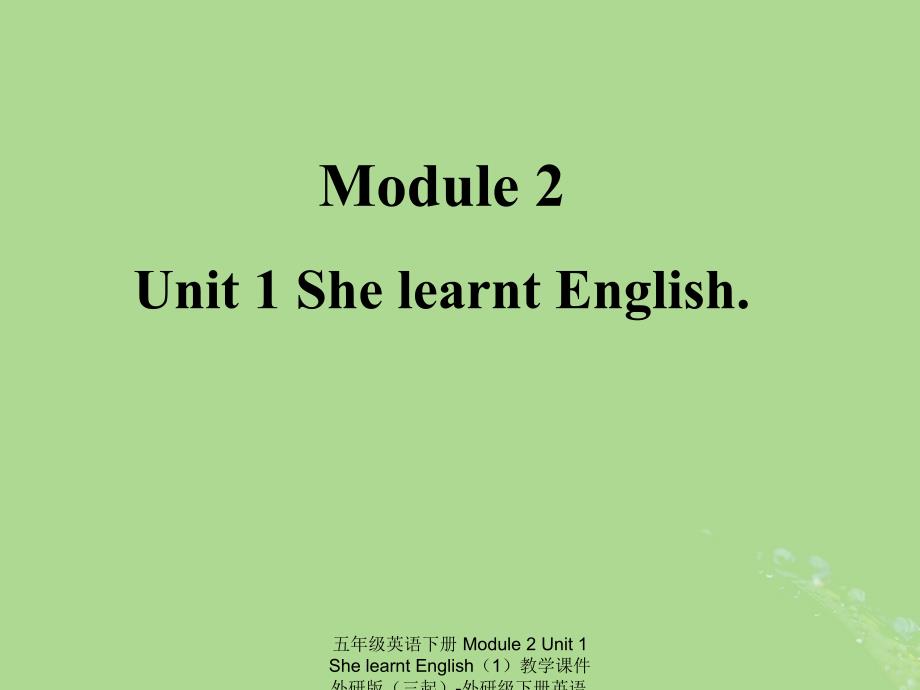 【最新】五年级英语下册 Module 2 Unit 1 She learnt English（1）教学课件_第1页