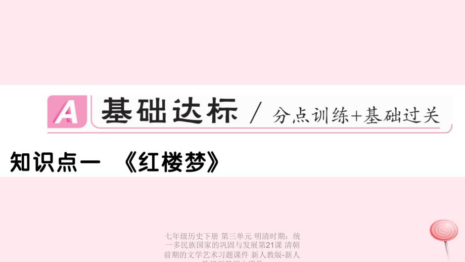 【最新】七年级历史下册 第三单元 明清时期：统一多民族国家的巩固与发展第21课 清朝前期的文学艺术习题课件 新人教版-新人教级下册历史课件_第2页