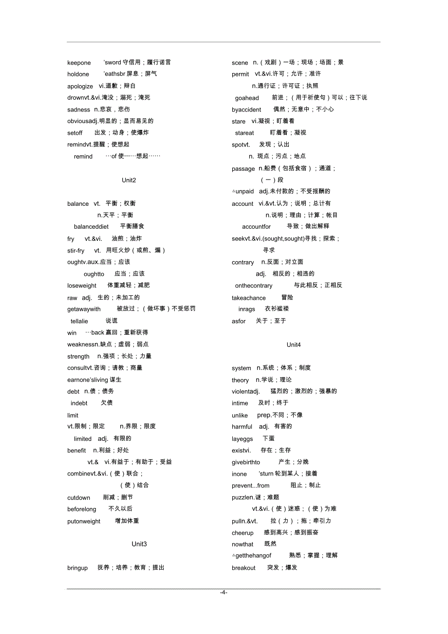 人教版高中英语全部单词表=所有黑体的必修一到选修八(总11页)_第4页
