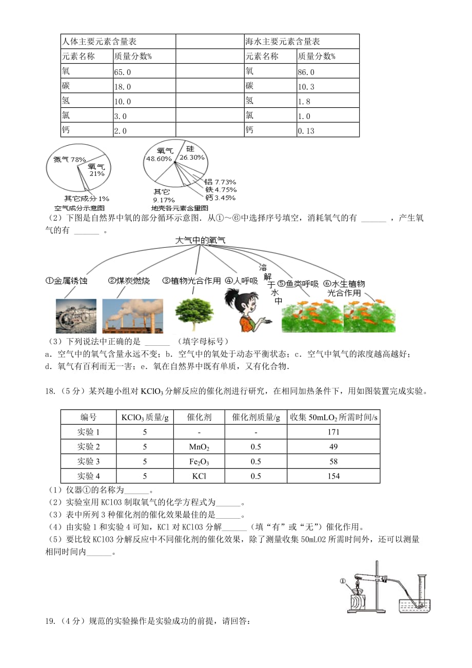 人教版九年级化学上册第二单元《我们周围的空气》测试题(含答案)(总6页)_第3页