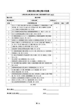 工程类供应商考评表（工程职能填写）