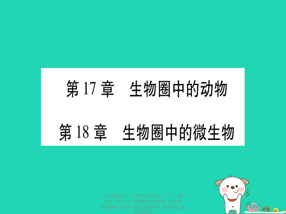 【最新】中考生物总复习第5单元 第17章 生物圈中的动物 第18章 生物圈中的微生物习题课件-人教级全册生物课件_第1页