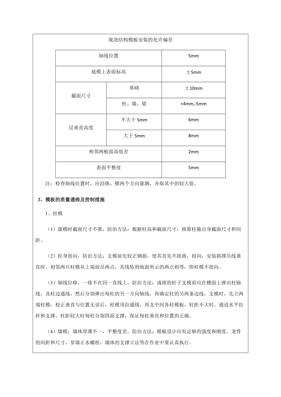 模板质量技术交底(总5页)_第2页