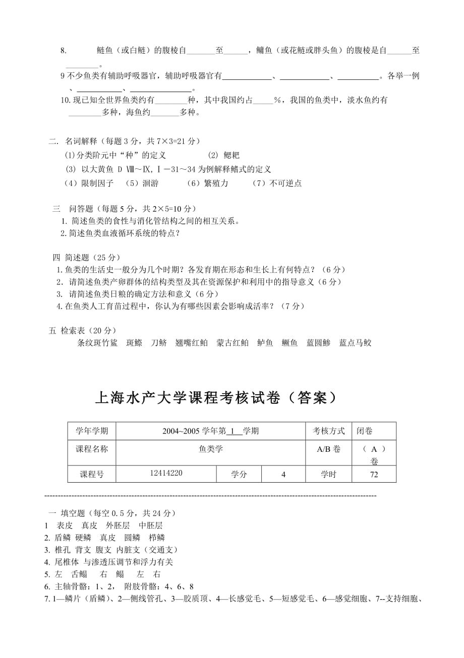上海水产大学课程考核模拟测验_第2页
