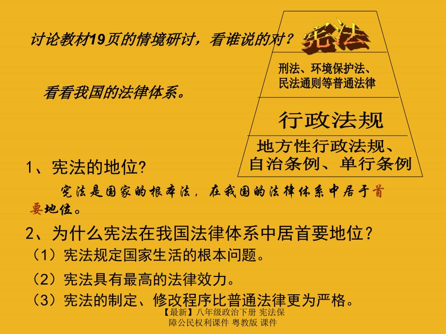 【最新】八年级政治下册 宪法保障公民权利课件 粤教版 课件_第2页