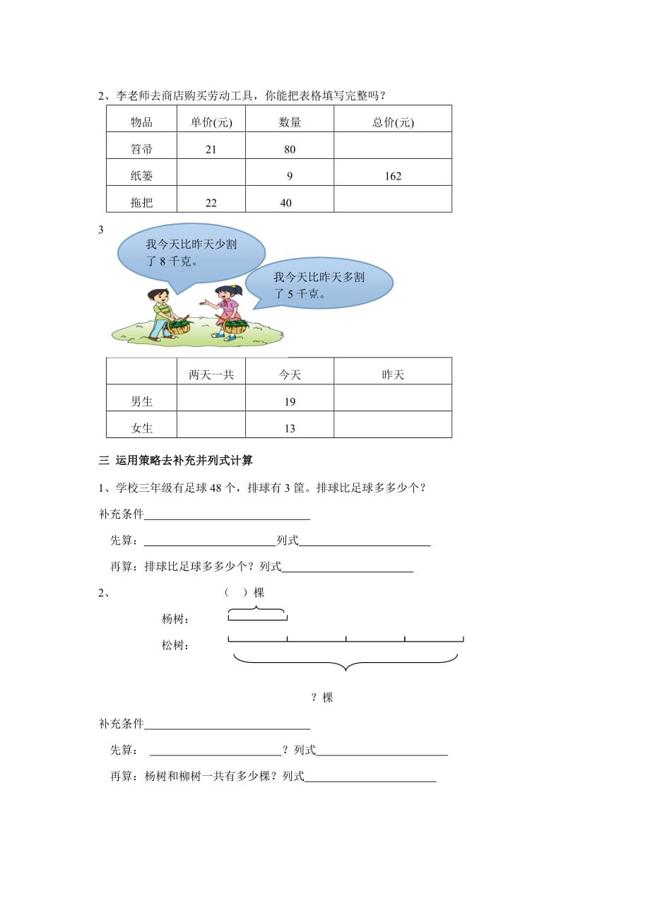 最新苏教版三年级数学下册第三单元解决问题的策略模拟测验_第2页