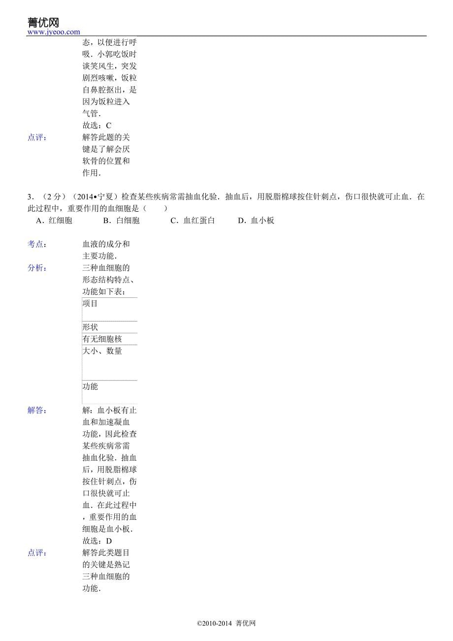 2014年宁夏中考生物模拟测验_第5页