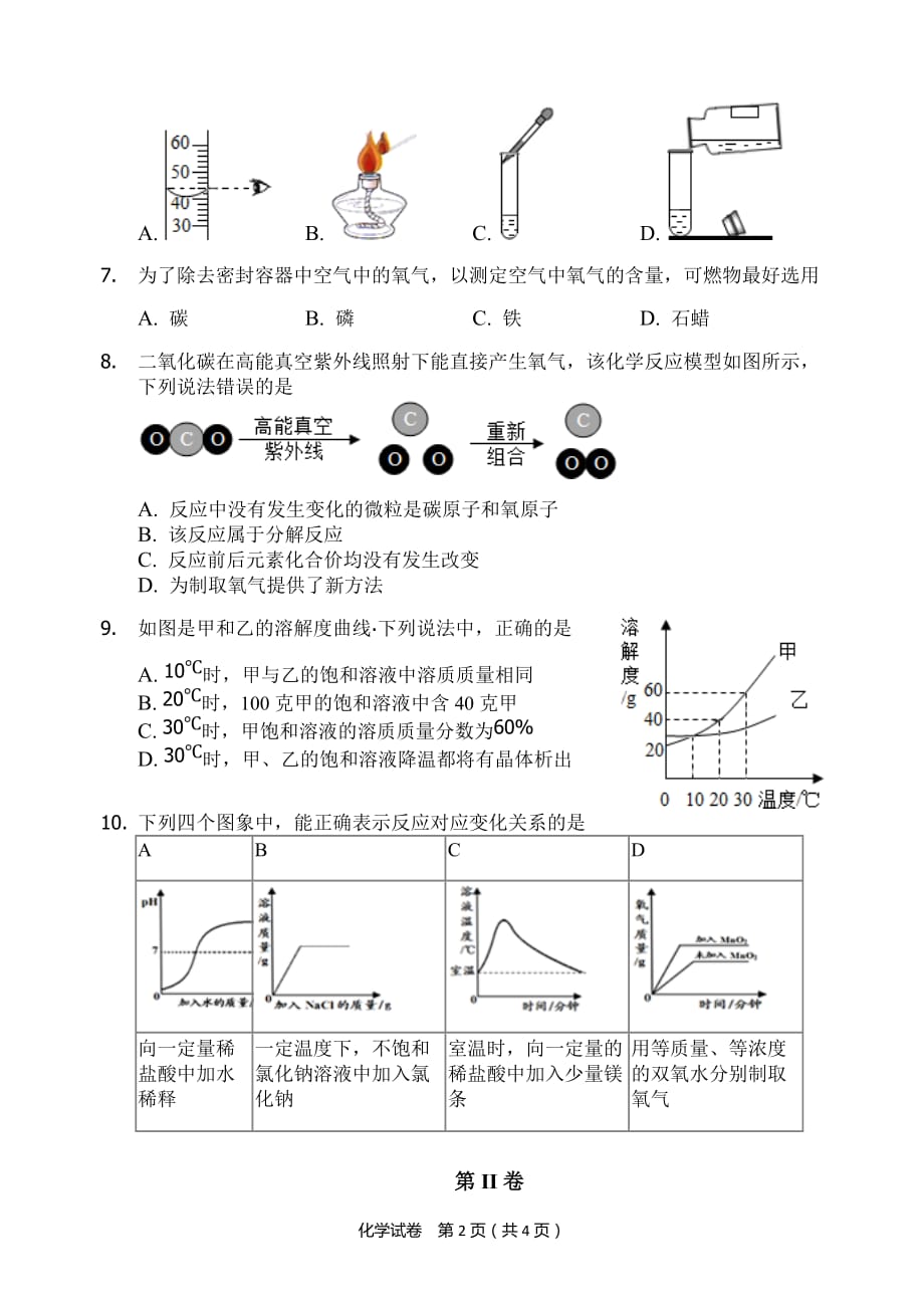 2018年福建省中考化学模拟测验_第2页