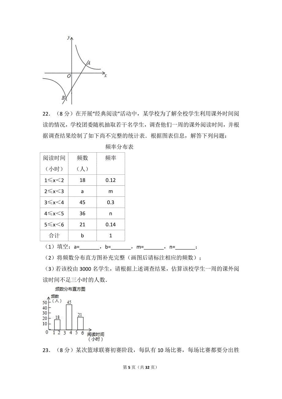 2017年广西贵港市中考数学模拟测验_第5页