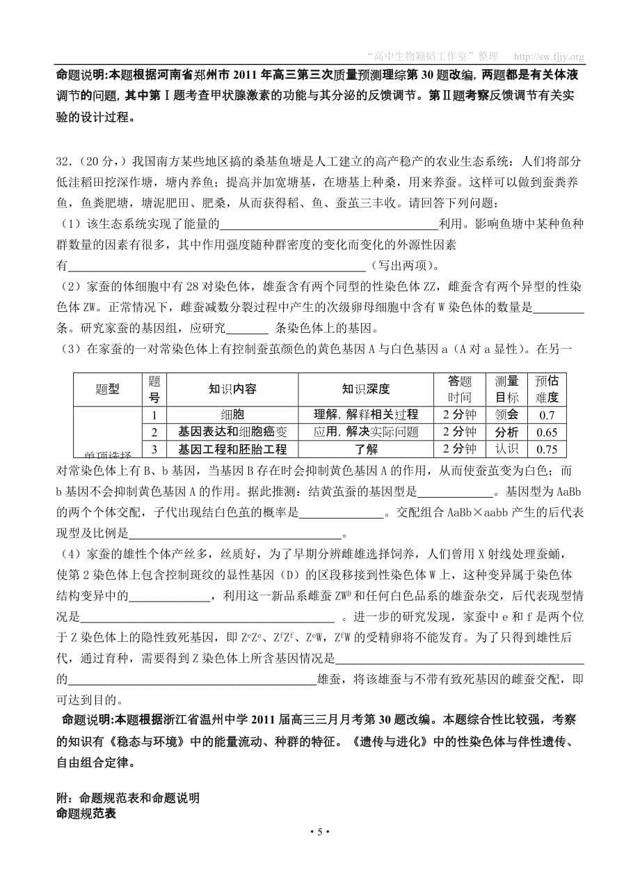 【浏览不如拥有反正亦是】浙江省2012年高考生物模拟测验14_第5页