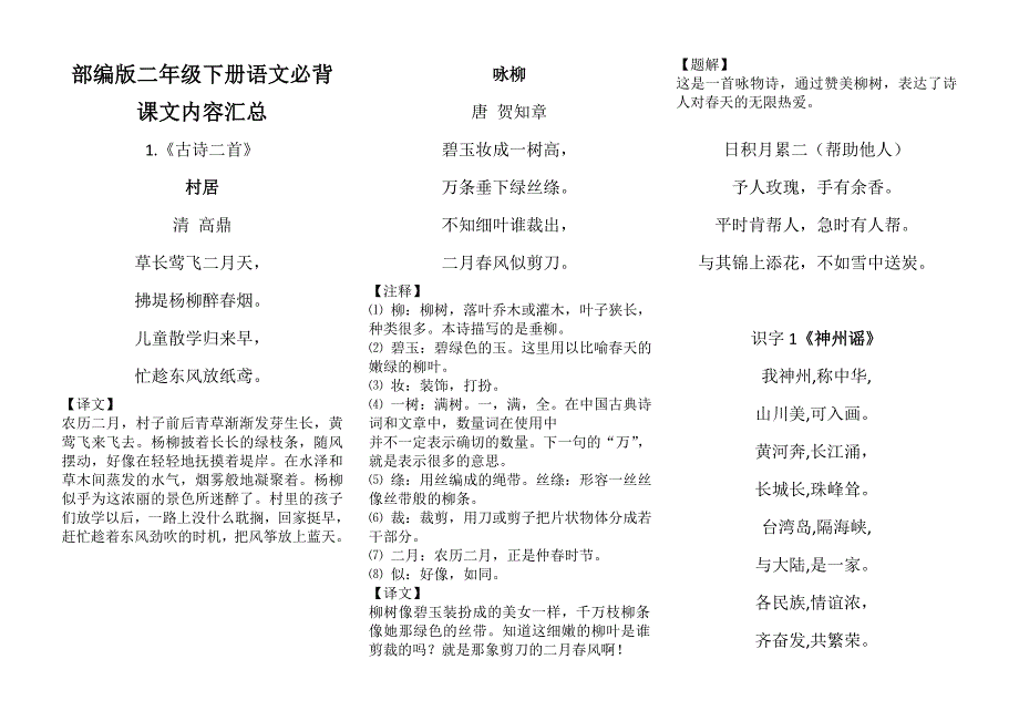 部编版一至六年级语文古诗和日积月累汇总(总34页)_第3页