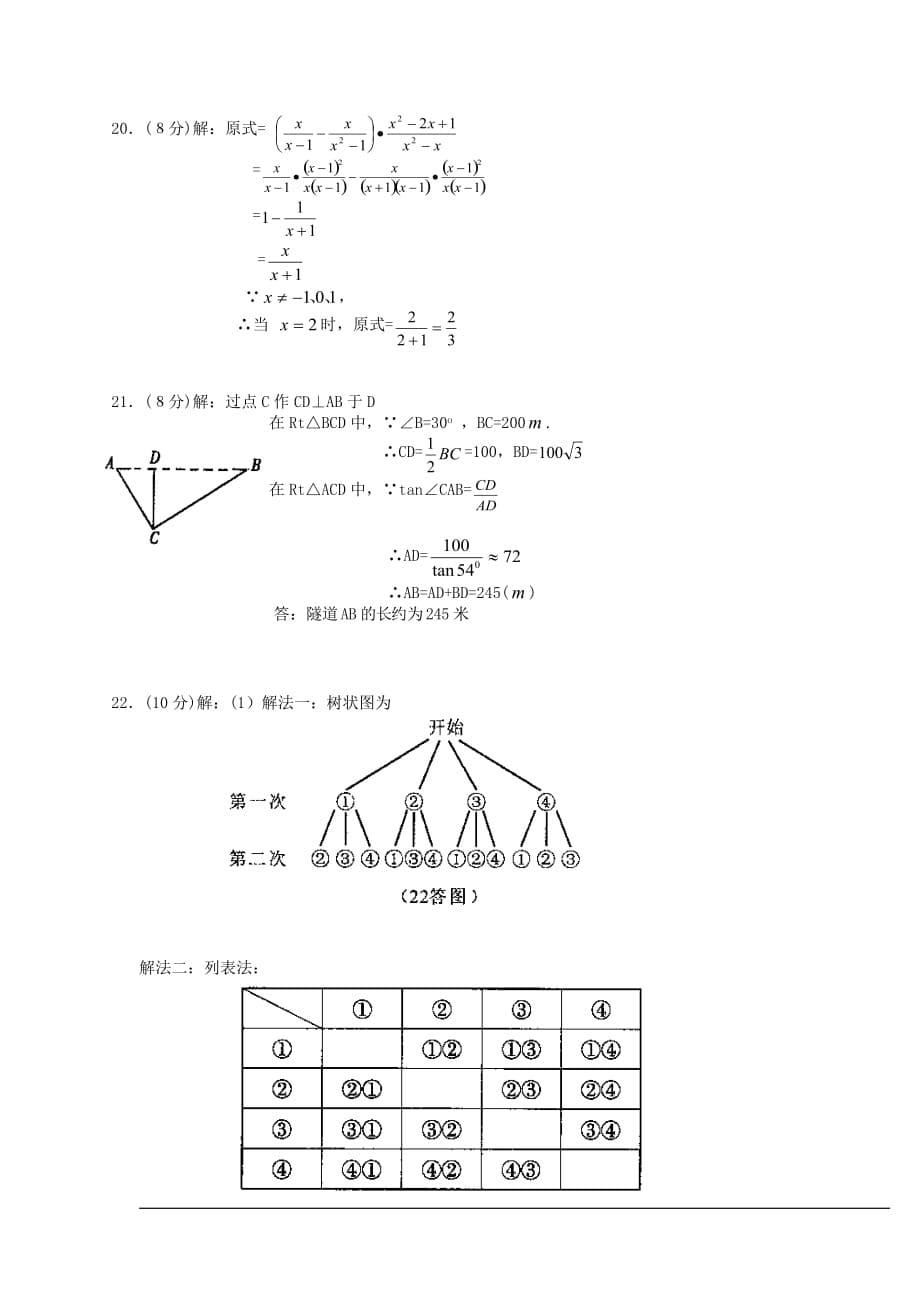 2012年贵州省遵义市中考数学模拟测验及答案(word版)_第5页