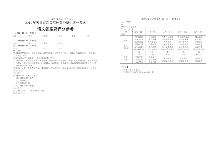 春季高考历年真题-2013年天津市春季高考语文模拟测验_第4页