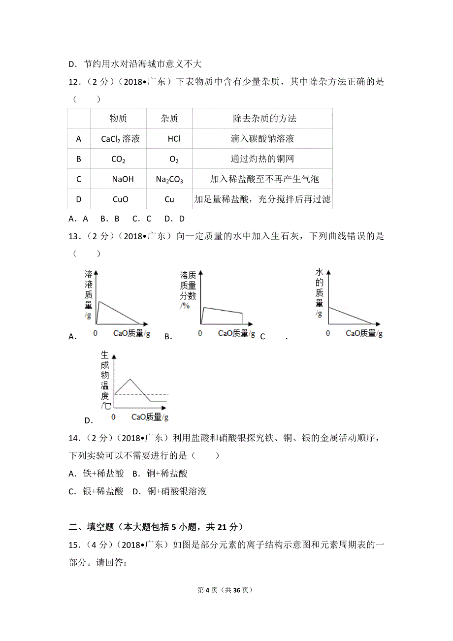 2018年广东省中考化学模拟测验_第4页