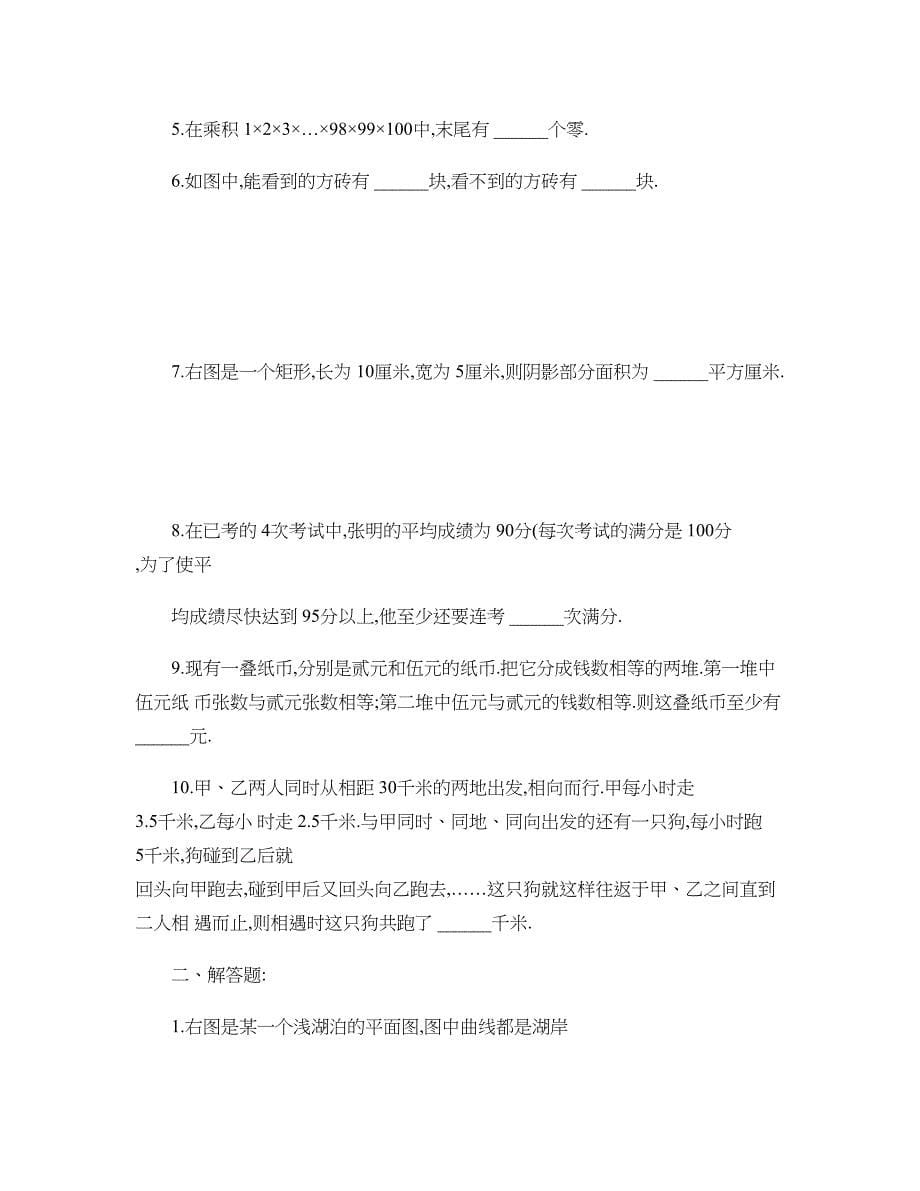 上海重点中学小升初数学模拟测验2(精)_第5页