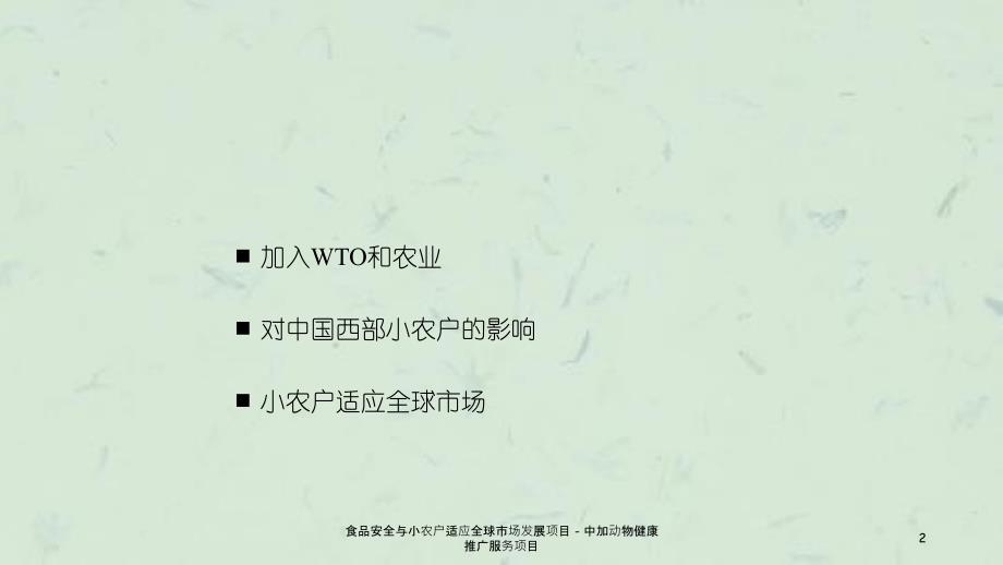 食品安全与小农户适应全球市场发展项目中加动物健康推广服务项目课件_第2页