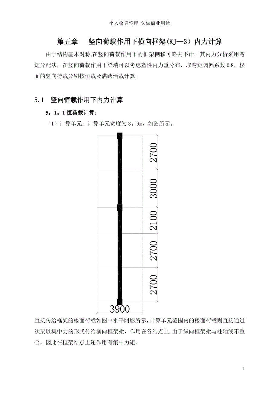 第五章 竖向荷载作用下横向框架内力分析_第1页