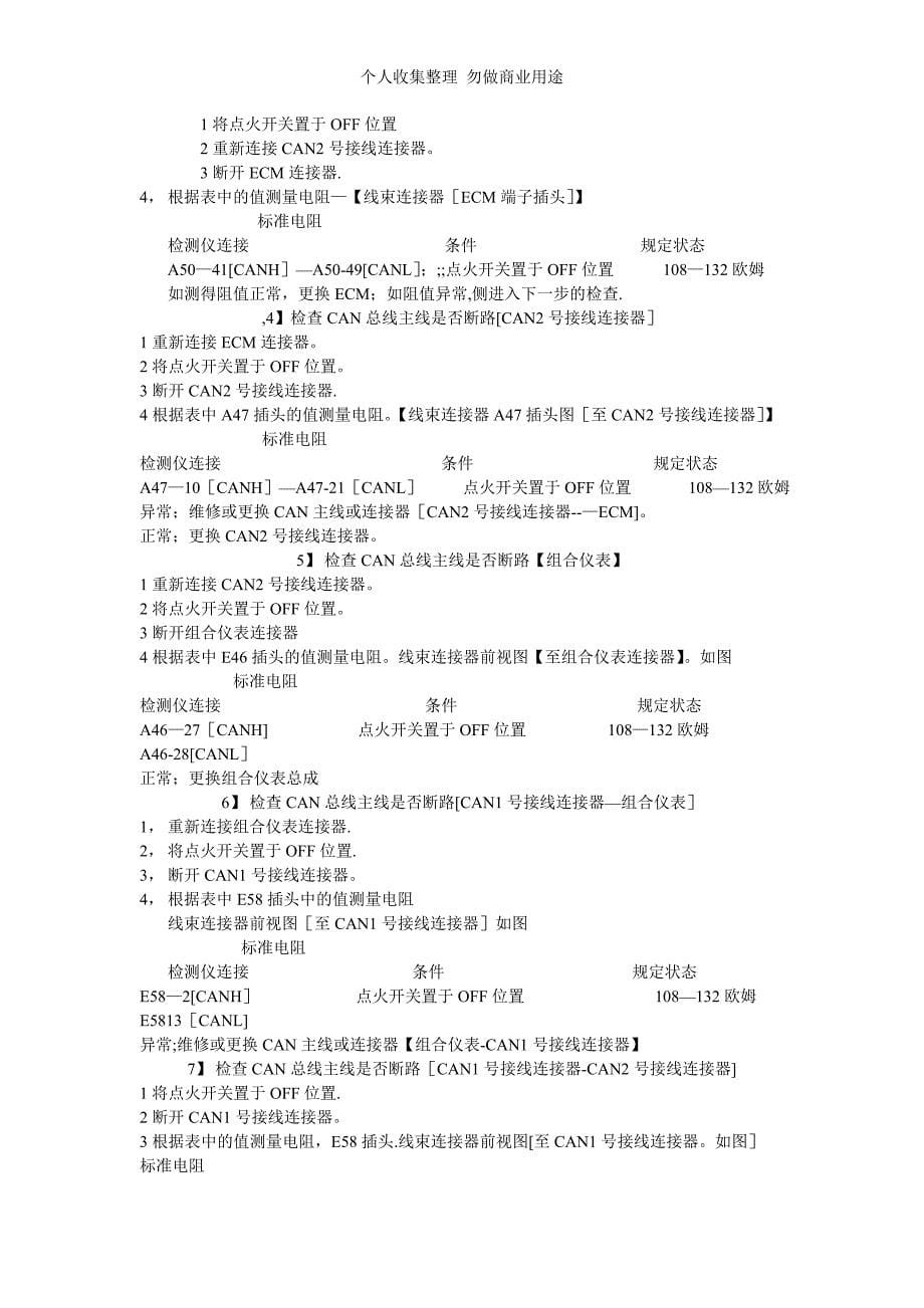 车载网络系统检修ft Word 文档_第5页