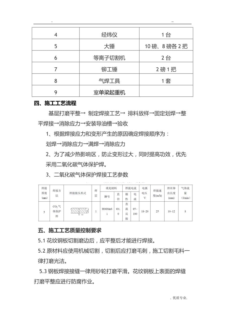 厂房10mm花纹钢板施工方案定稿_第5页