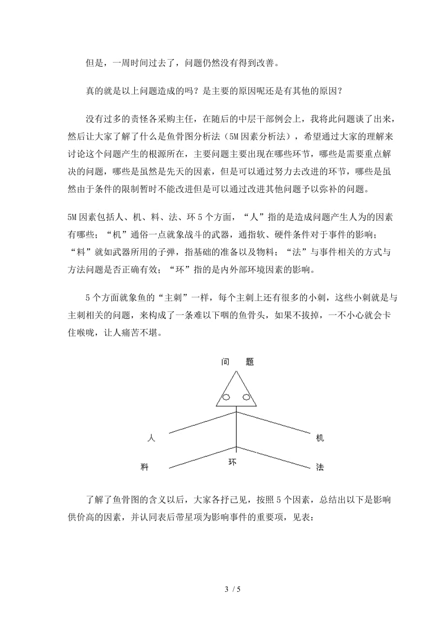 运用5M因素法分析及解决问题的实际操作案例(doc 5页)_第3页