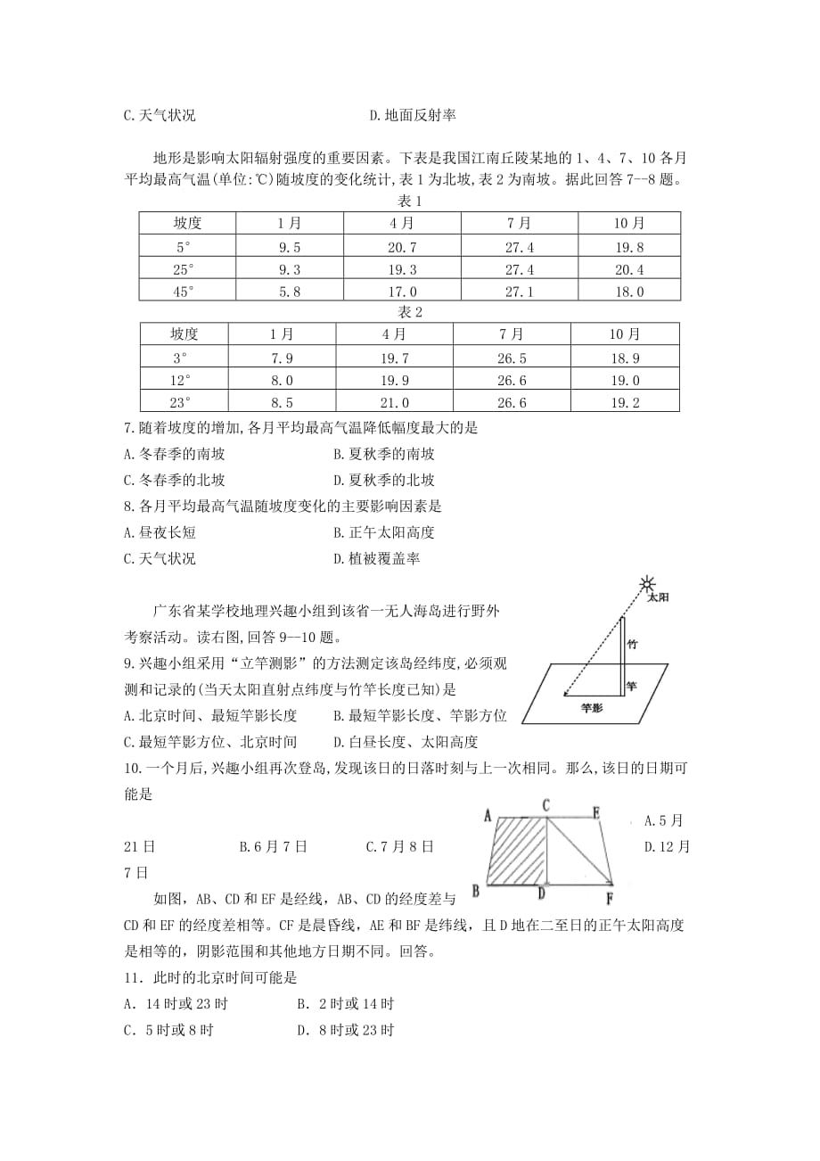 湖南省2014届高三地理第三次阶段考试试题_第2页