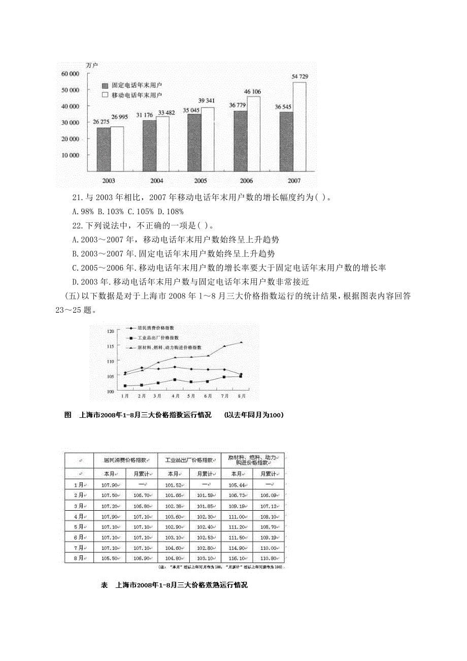 09年上海市考试录用公务员行测真题_第5页