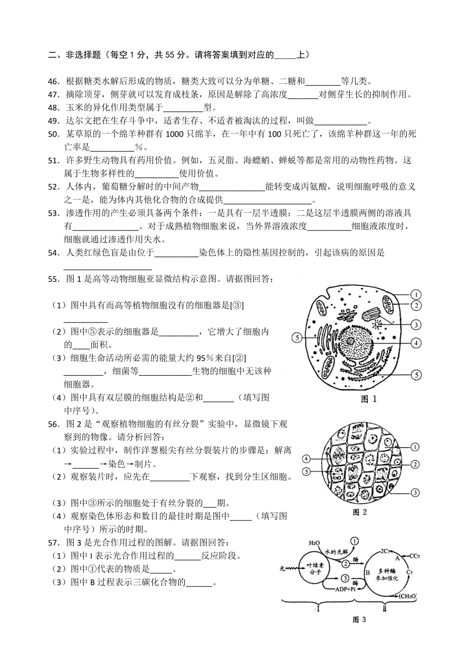 【生物会考】2011年广西高中生物毕业会考试卷电子版【含答案】_第4页