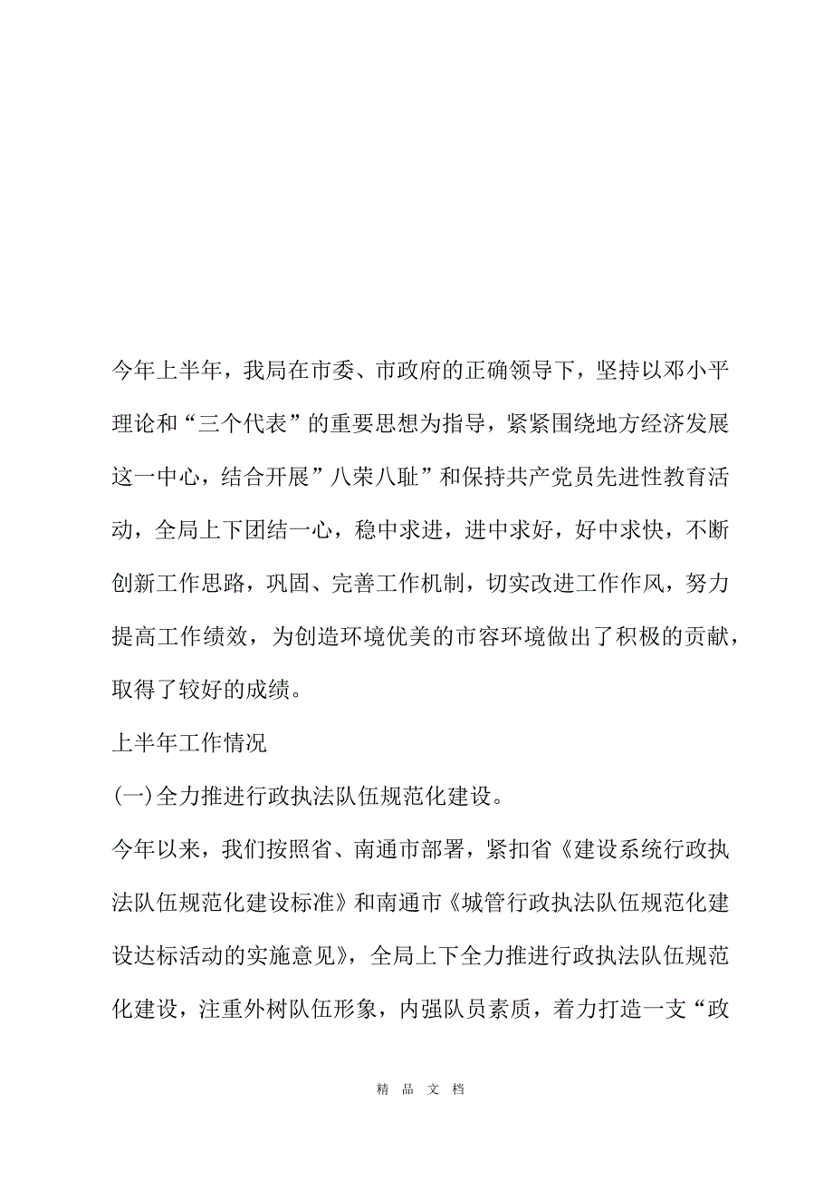 2021城管局2021年度上半年工作总结城管局年度个人总结[精选WORD]_第2页