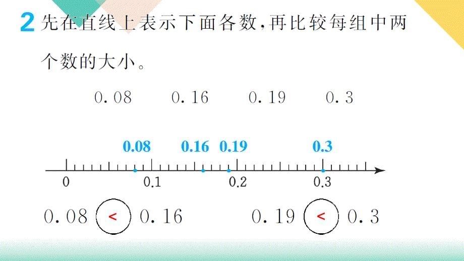 2020-2021学年四年级下册人教版数学习题课件 四 小数的意义和性质 4.大数的大小比较_第5页