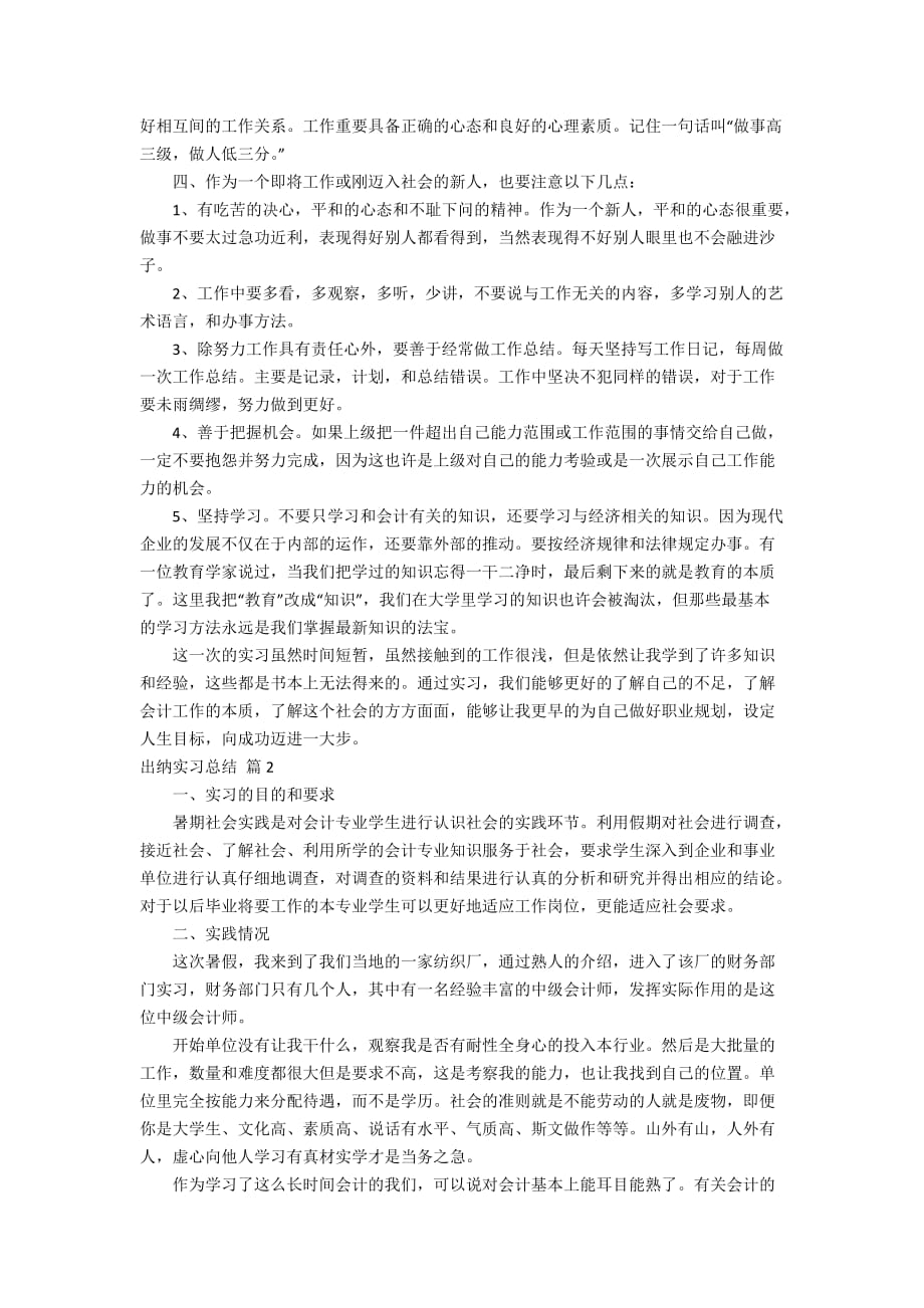 出纳实习总结范文六篇_第2页