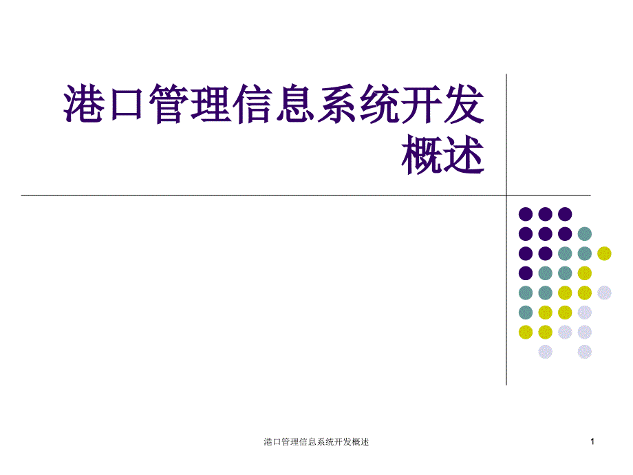 港口管理信息系统开发概述课件_第1页