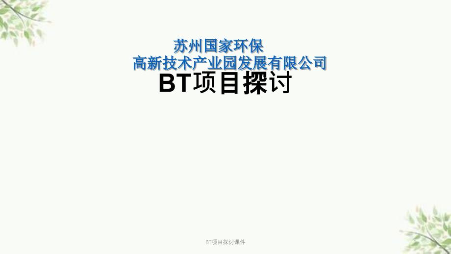 BT项目探讨课件_第1页