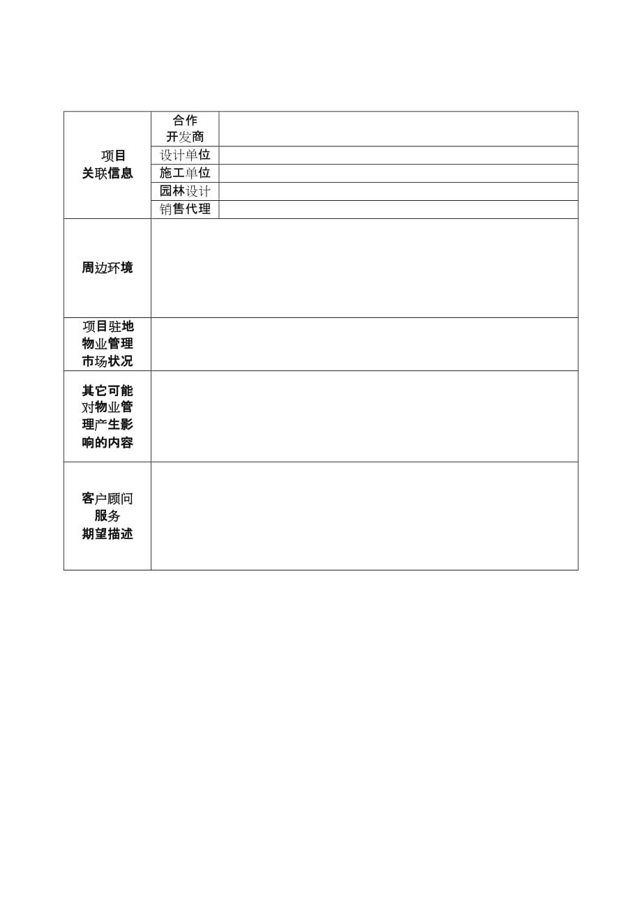 物业管理顾问项目信息记录表_第3页