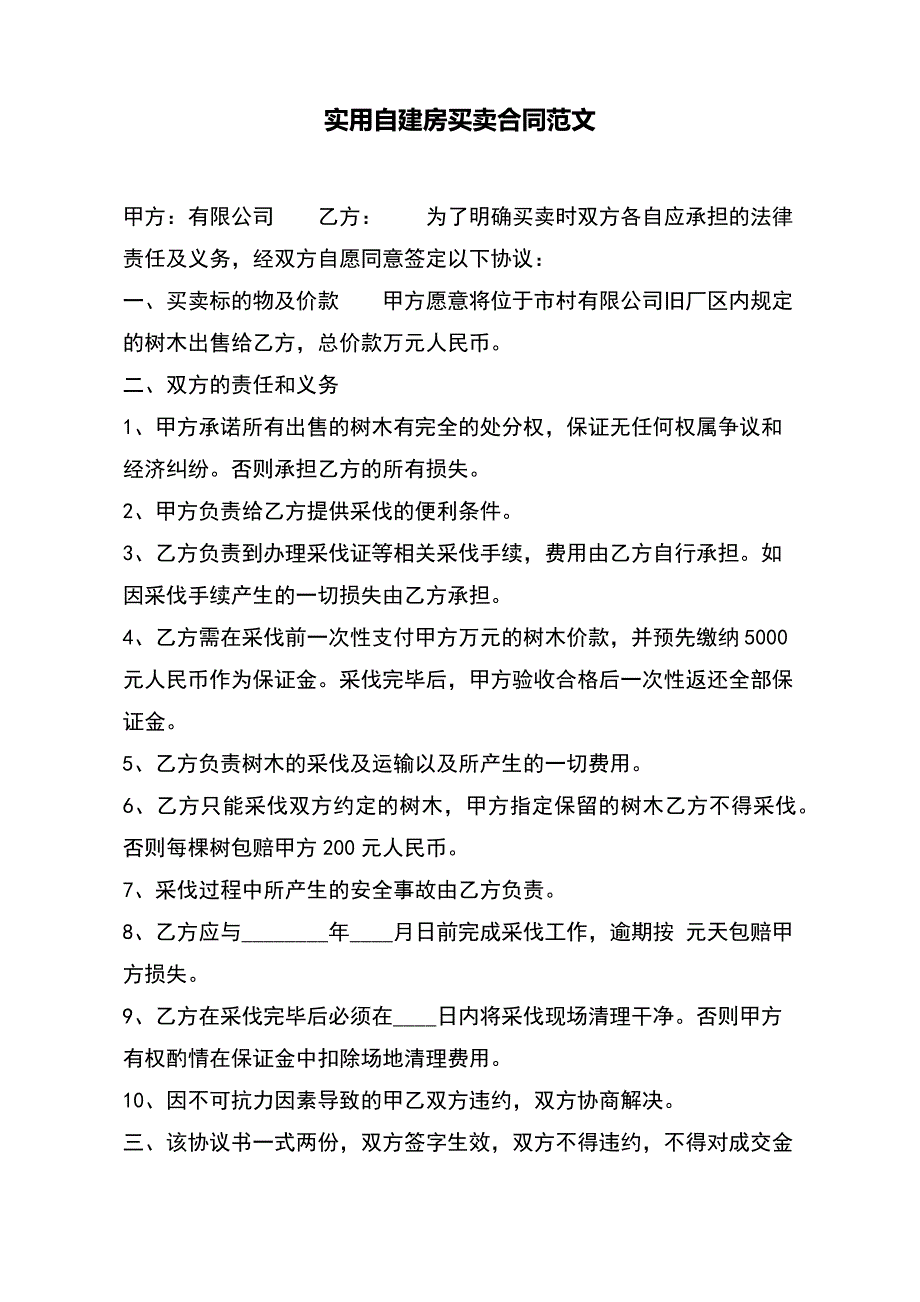 实用自建房买卖合同范文【标准版】_第2页