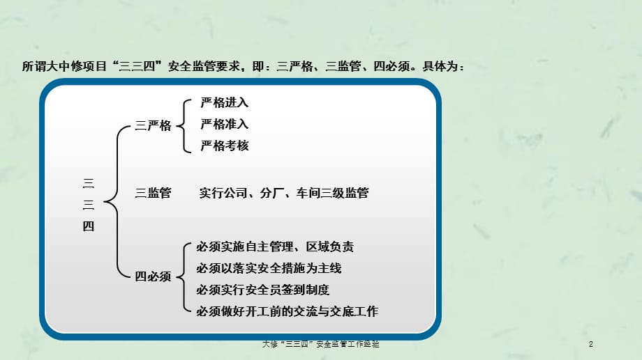 大修“三三四”安全监管工作经验课件_第2页