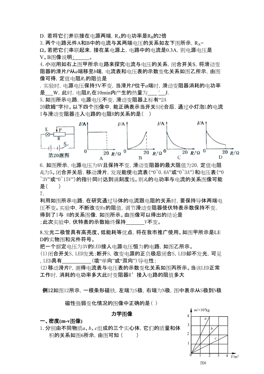 人教版初中物理知识点总结图像专题_第3页