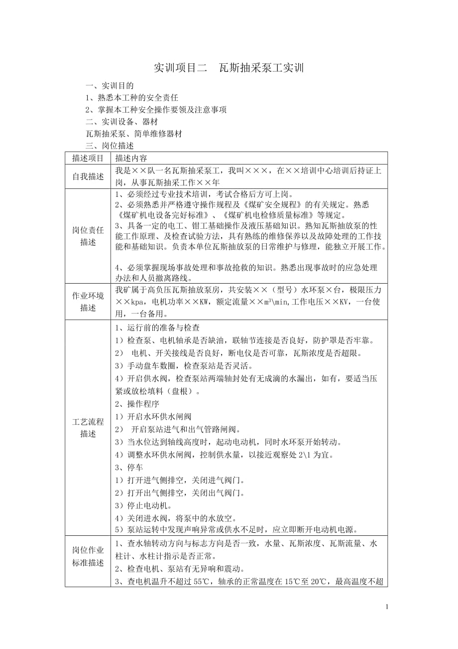 4煤矿瓦斯抽采泵工操作规程及手指口述上墙_第1页