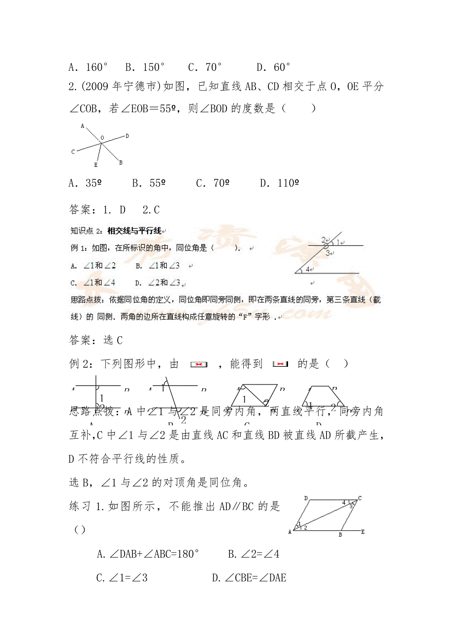 2010中考数学一轮复习--第四期图形认识初步_第3页