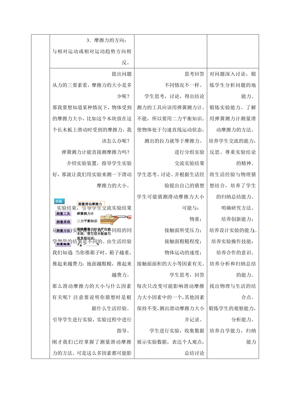 河北省武安市第七中学八年级物理下册《8.3 摩擦力》教学设计_第3页