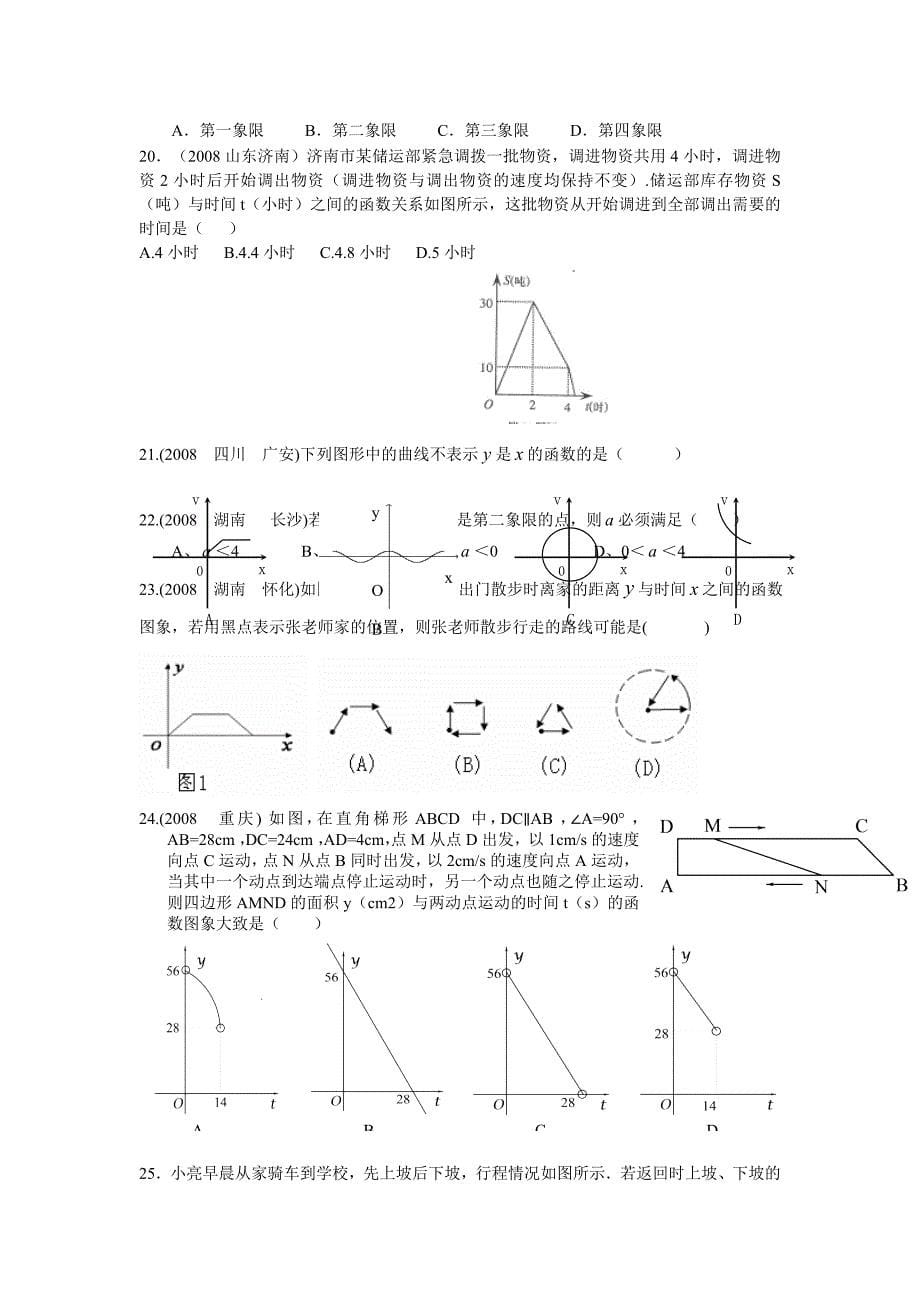 2010中考数学专题复习——一次函数_第5页