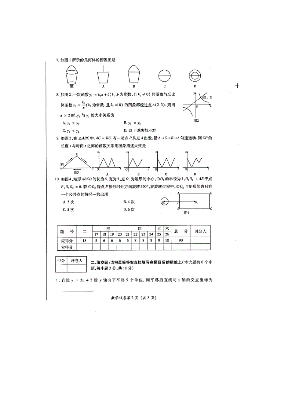 2014年广安市中考数学试题_第2页