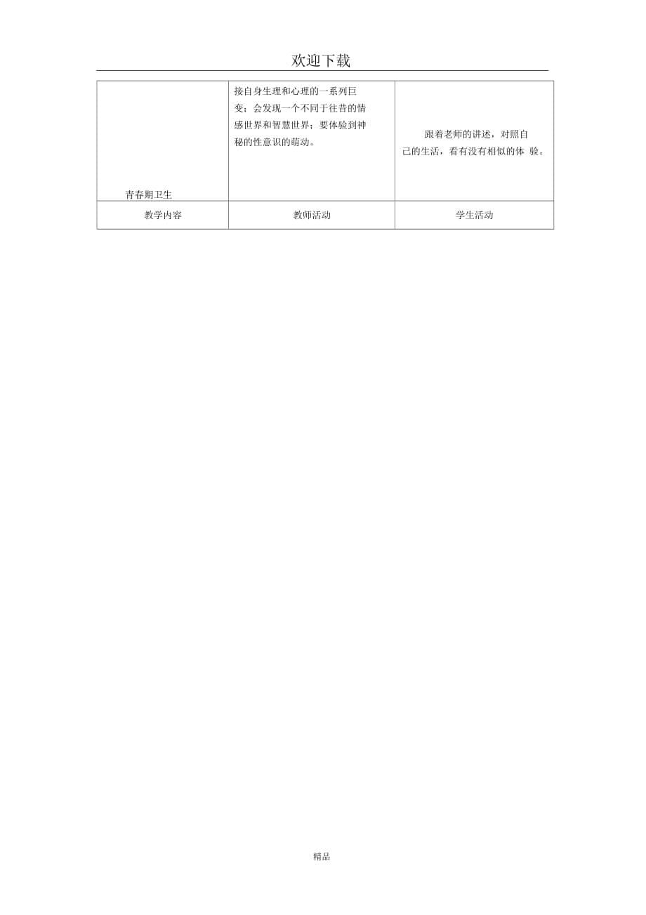 (生物苏教版)七年级下册教案：4.8.2人的生长发育和青春期(一)_第5页