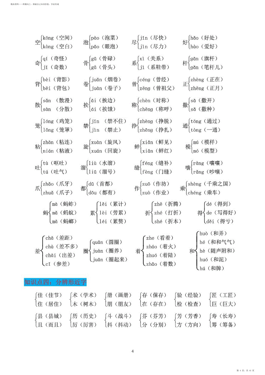 2021人教册三年级语文超详细下册期末知识点梳理;期末总复习（打印版）_第4页