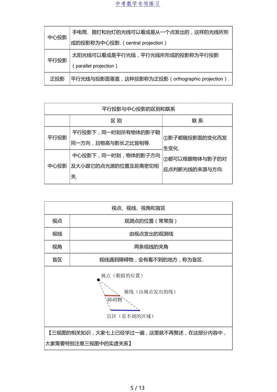 中考数学第3讲 图形的位似与投影视图(学生版)_第5页