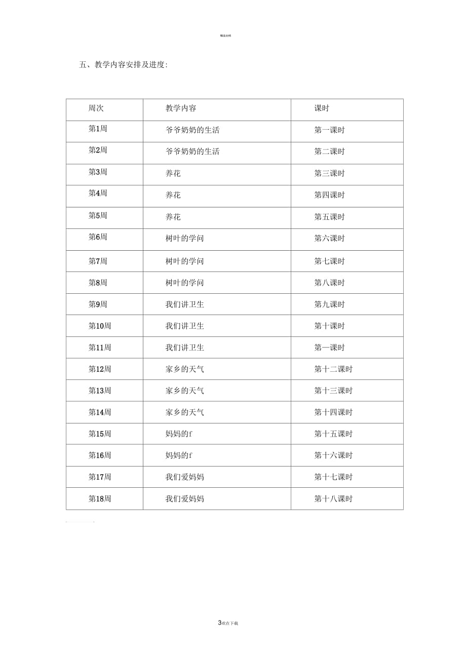 一年级下册综合实践教学计划(一)_第3页