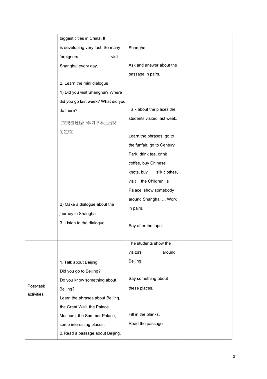 五年级英语下册Unit6HolidaysinShanghai第二课时教案新世纪版_第2页