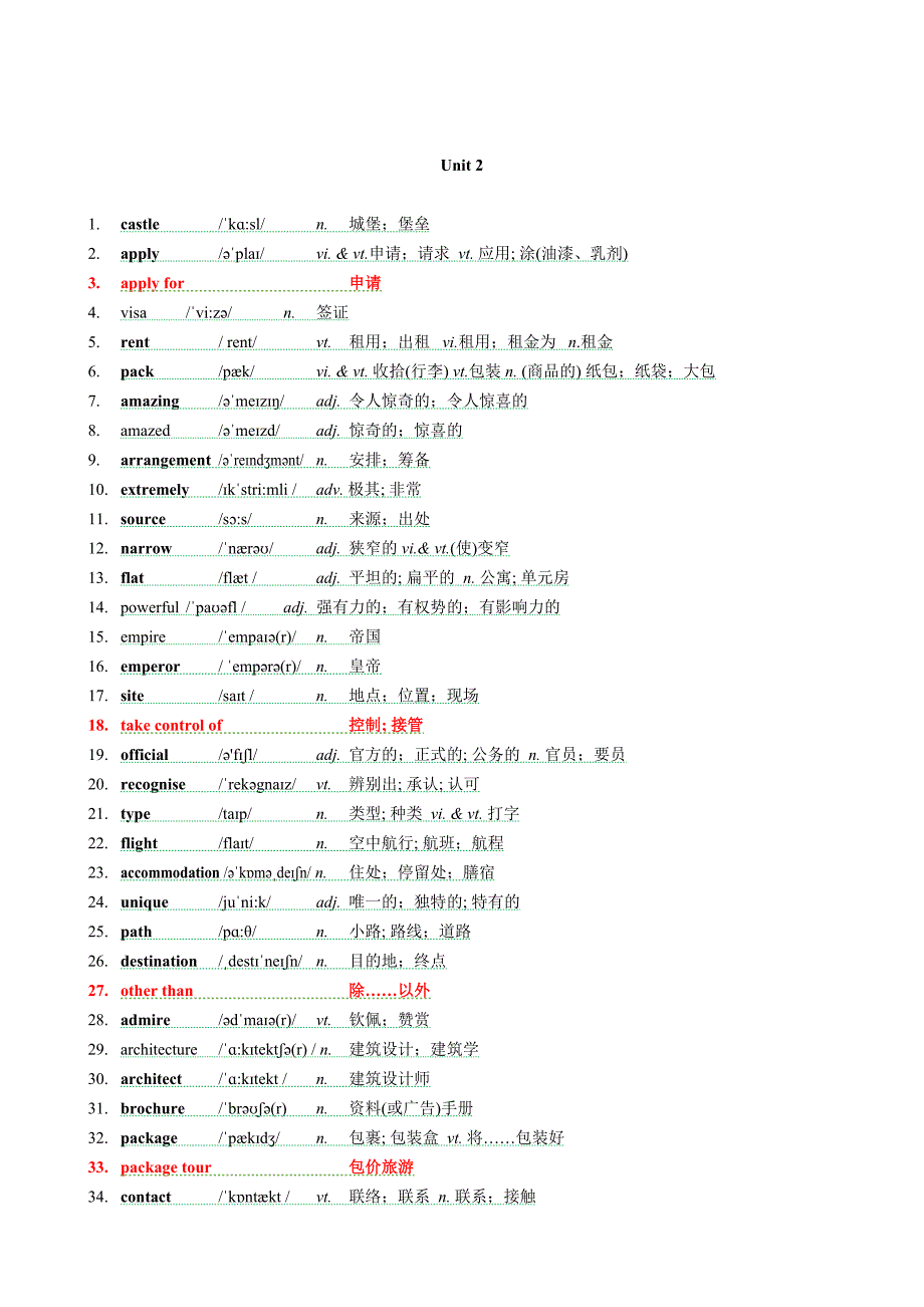 2019新人教版高中英语词汇表（必修1—3 选修1 ）(_word 打印版)_第4页